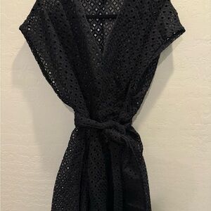 Banana Republic Black Eyelet Dress
